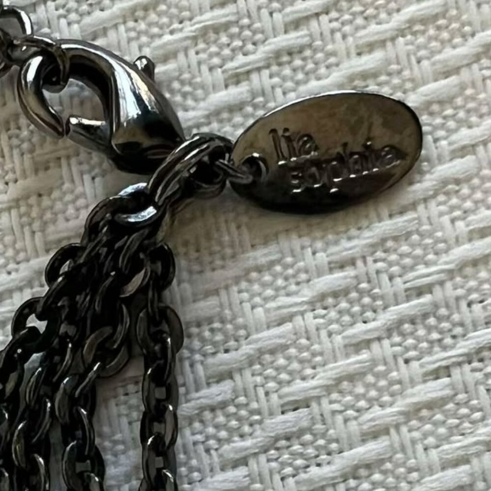 Lia Sophia “Plaza” Multi-Strand Necklace – Hematite & Silver Tones - Picture 3 of 4